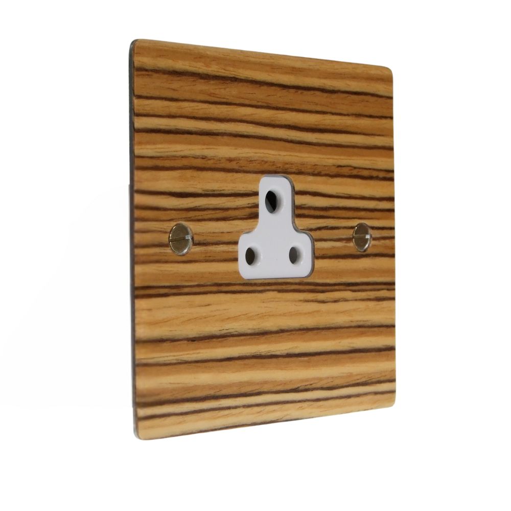 Zebranno Veneer UnSwitched 2A Socket White