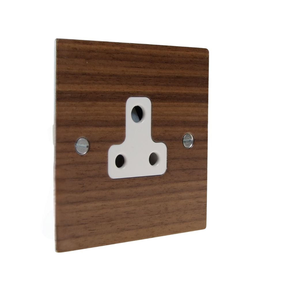 Walnut Veneer UnSwitched 5A Socket White