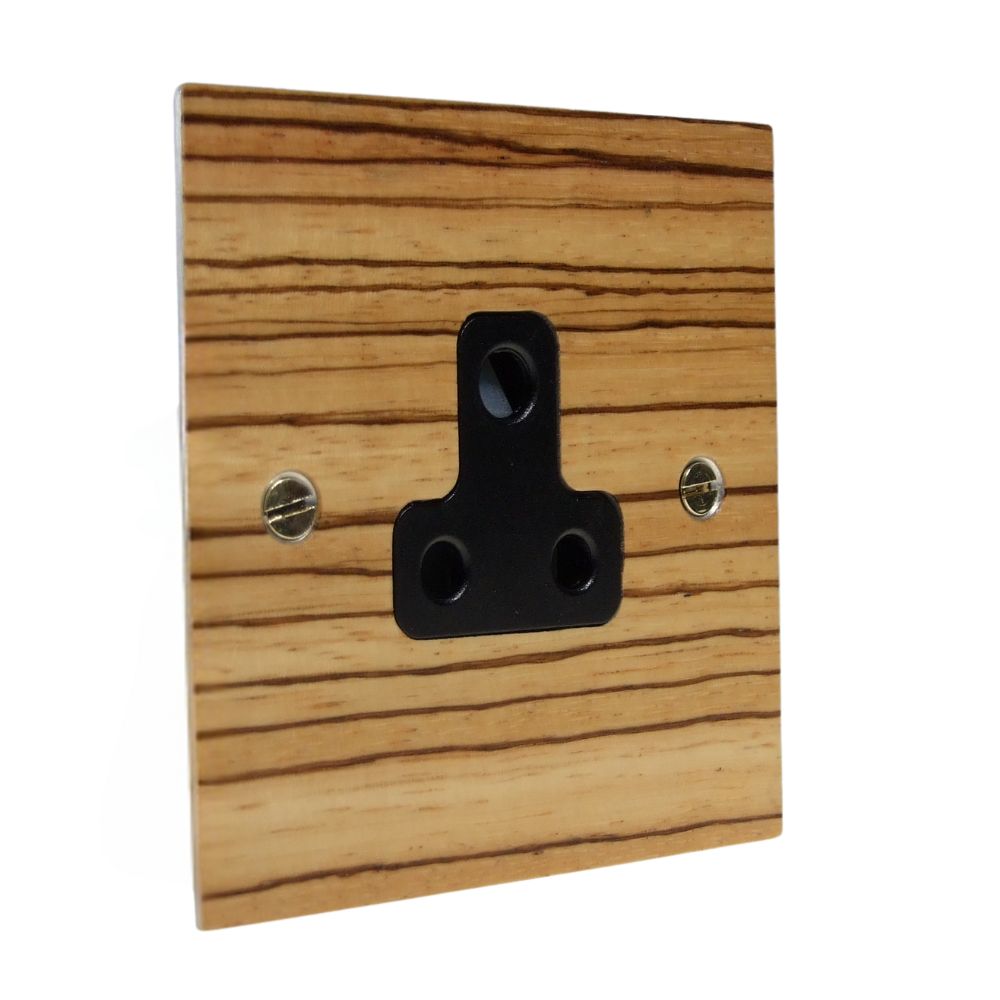 Zebranno Veneer UnSwitched 5A Socket Black