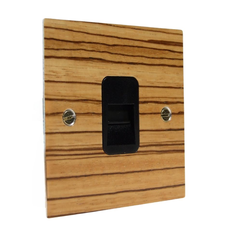 Zebranno Veneer Single Telephone Secondary Socket Black