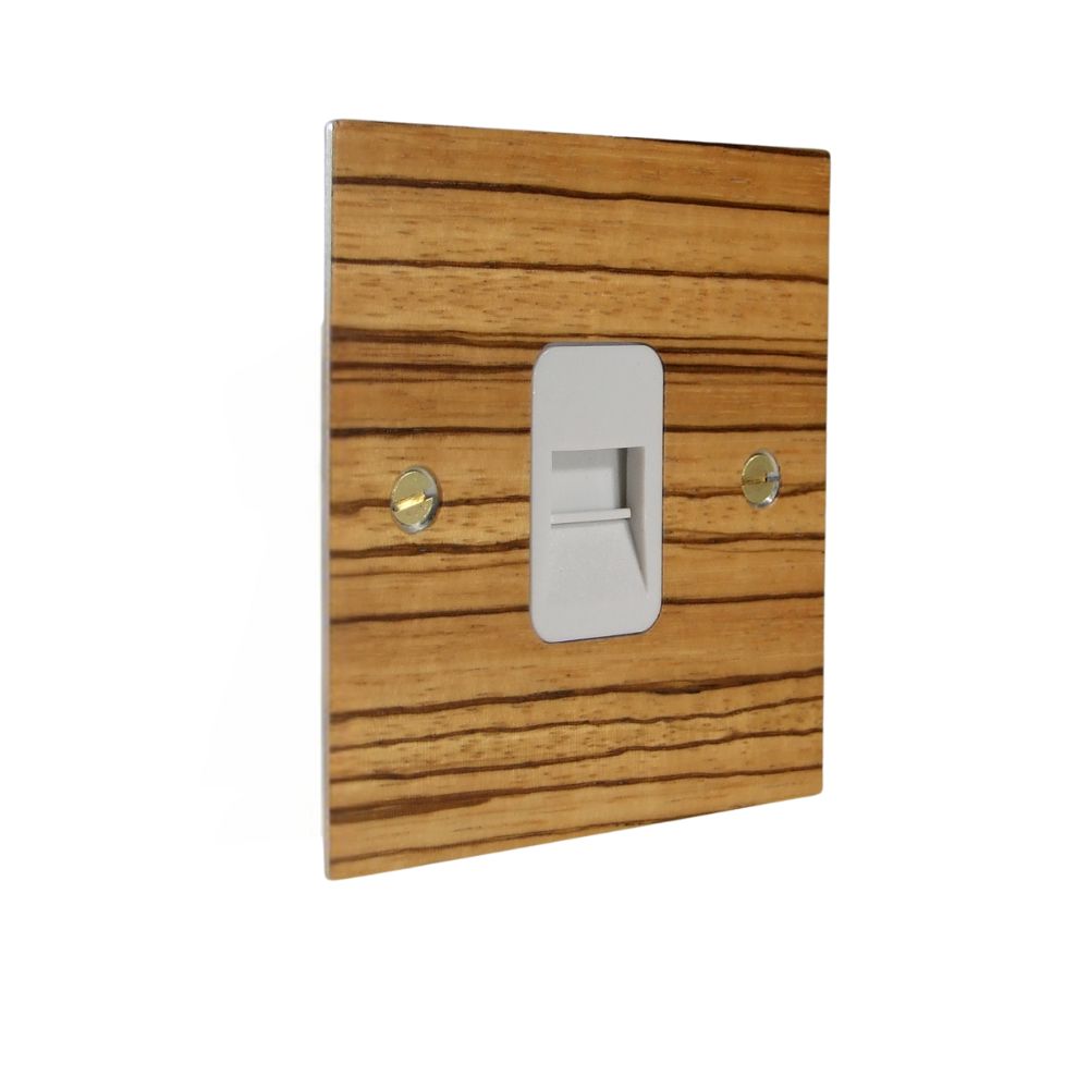 Zebranno Veneer Single Telephone Master Socket White