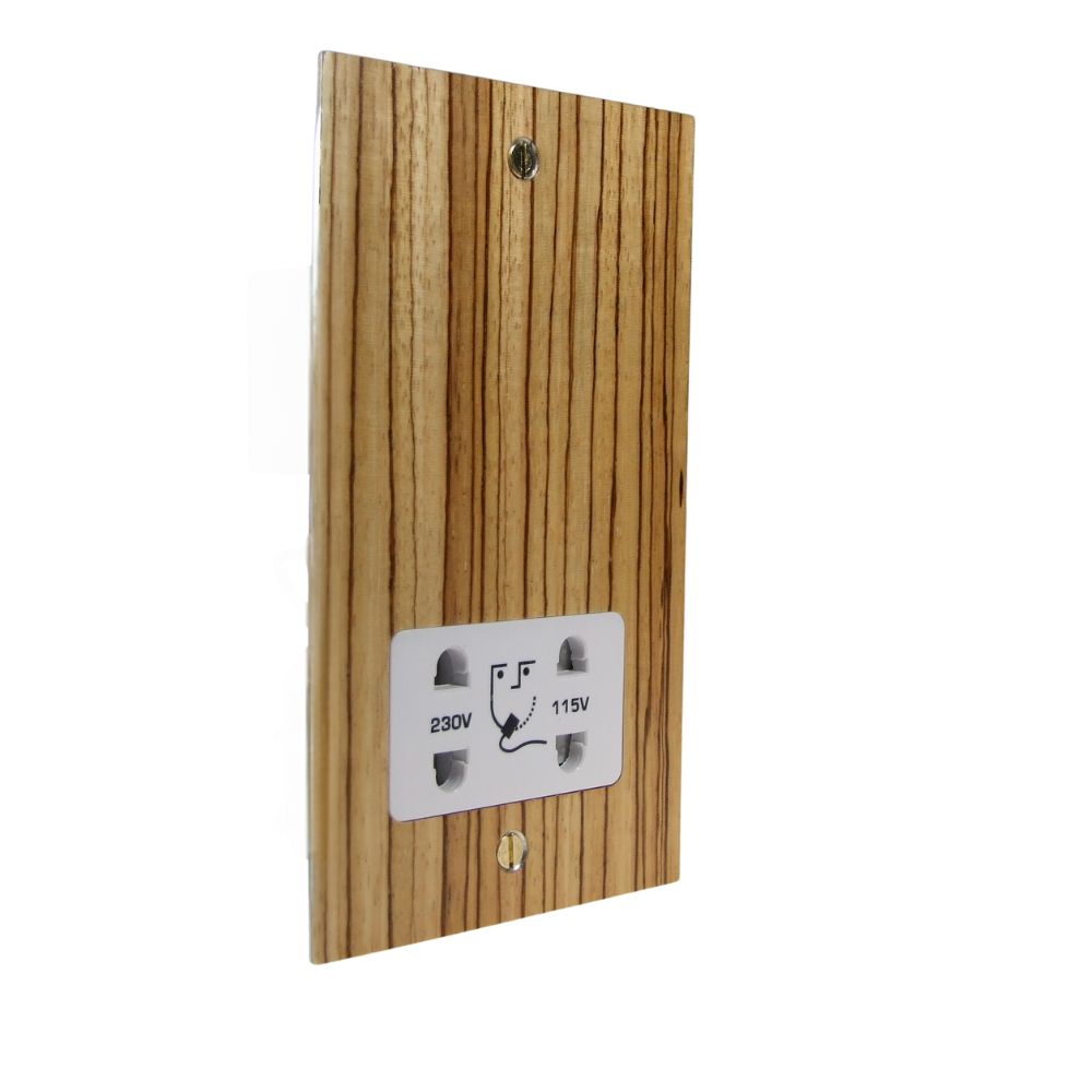Zebranno Veneer Dual Voltage Shaver Socket White