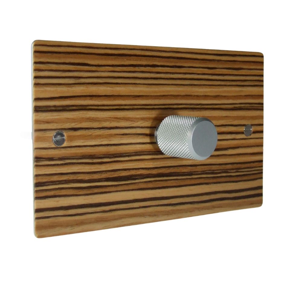 Zebranno Veneer Single 400W Dimmer Light Switch Retro Stainless Caps