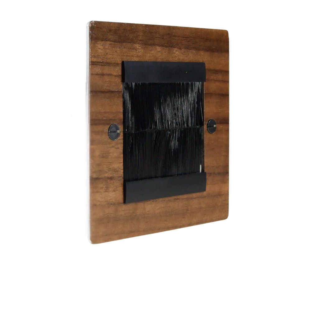 Walnut Veneer Double Brush Plate Black
