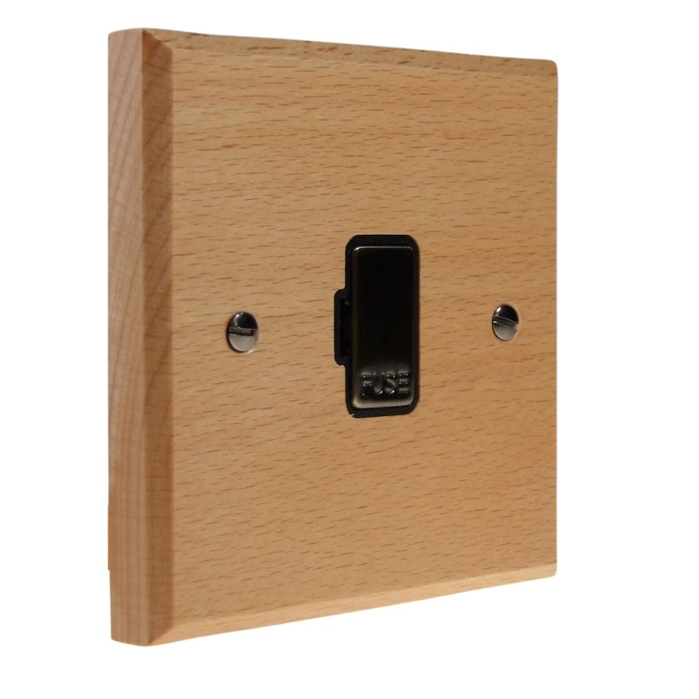 Scandic 1-Gang 13-Amp UnSwitched Fuse Spur in Beech