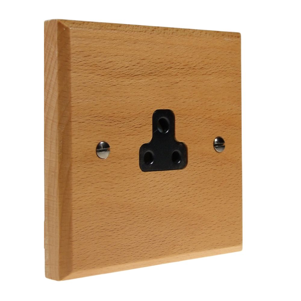 Scandic 1-Gang 2-Amp UnSwitched Socket in Beech
