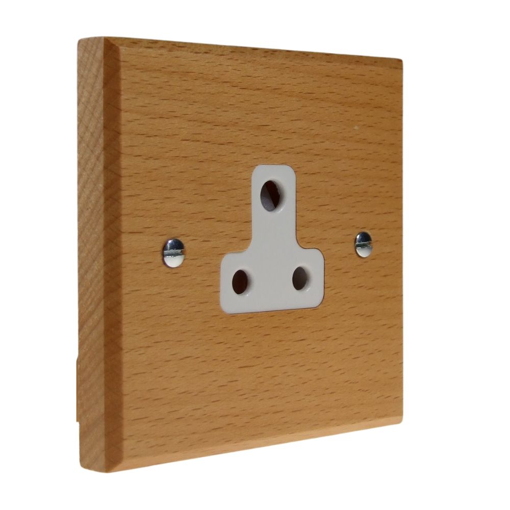 Scandic 1-Gang 5-Amp UnSwitched Socket in Beech