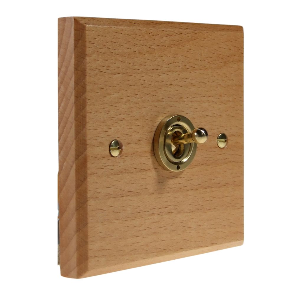 Scandic 1-Gang Intermediate 10-Amp Period Toggle Switch in Beech