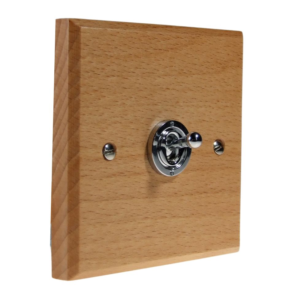 Scandic 1-Gang 2-Way 10-Amp Period Toggle Switch in Beech