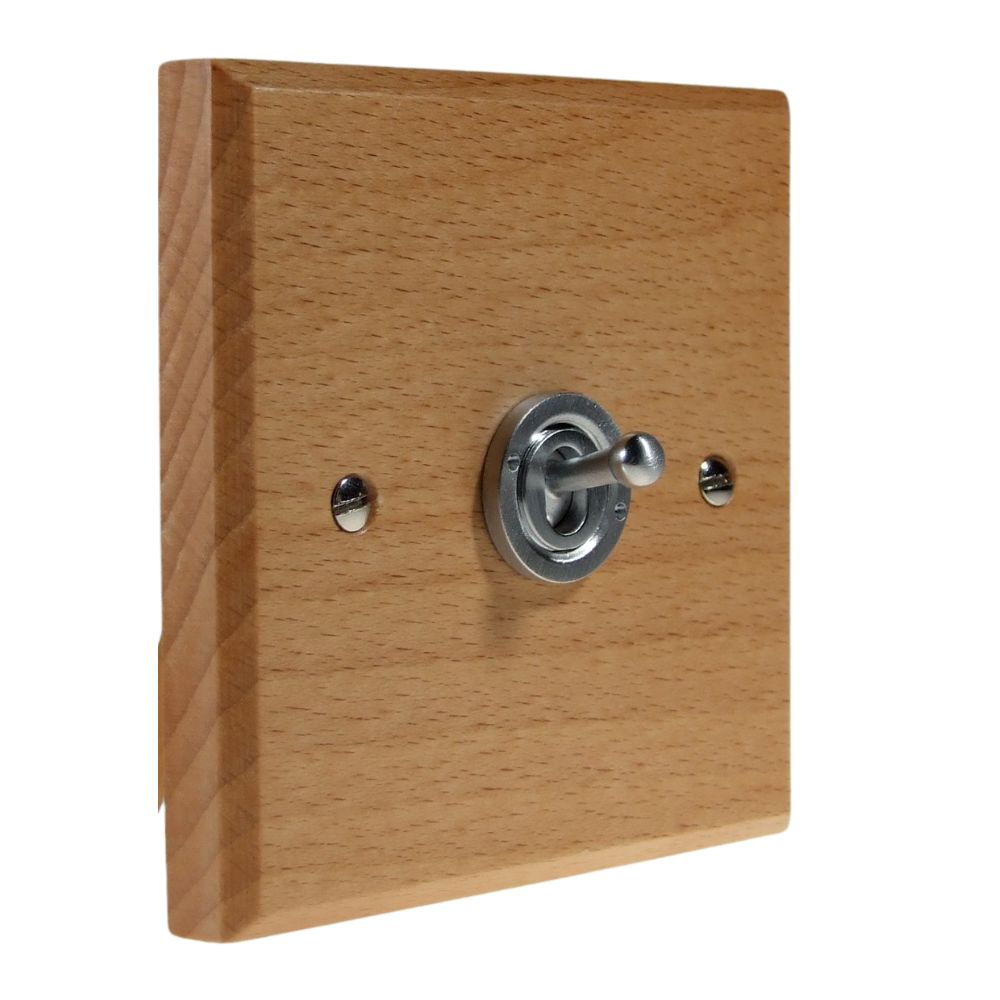 Scandic 1-Gang 2-Way 10-Amp Period Toggle Switch in  Beech