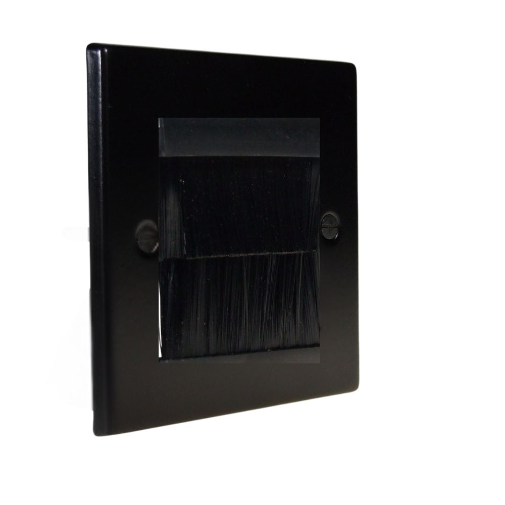 Matt Black Raised Metal Double Black Brush Plate