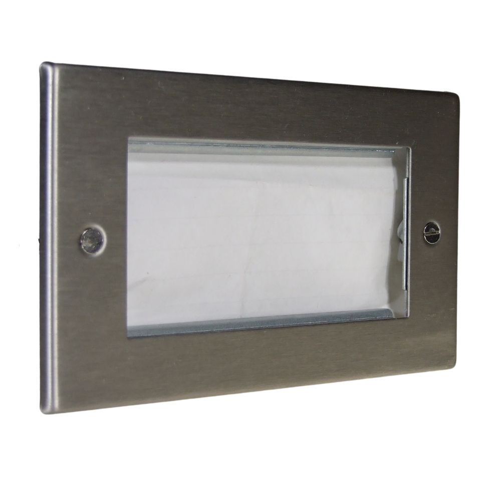 Satin Stainless Raised Metal 4 Module Euro Plate