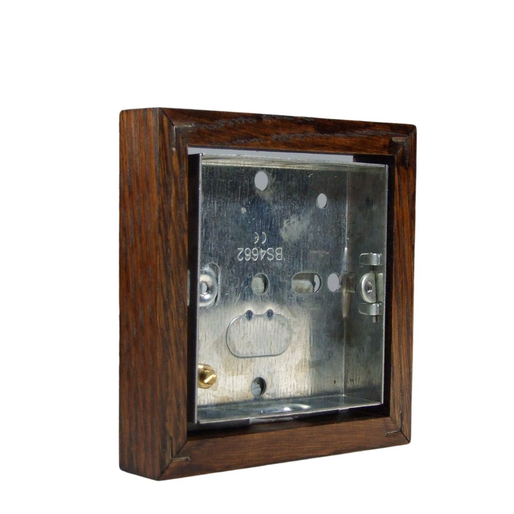 Asbury 18mm single Surface Mounting Wall Box in Dark Oak