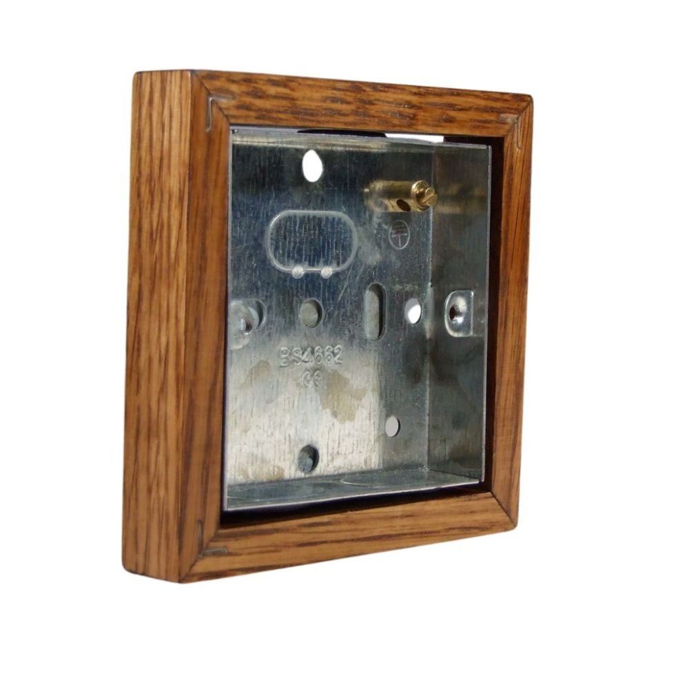 Asbury 18mm single Surface Mounting Wall Box in Dark Oak