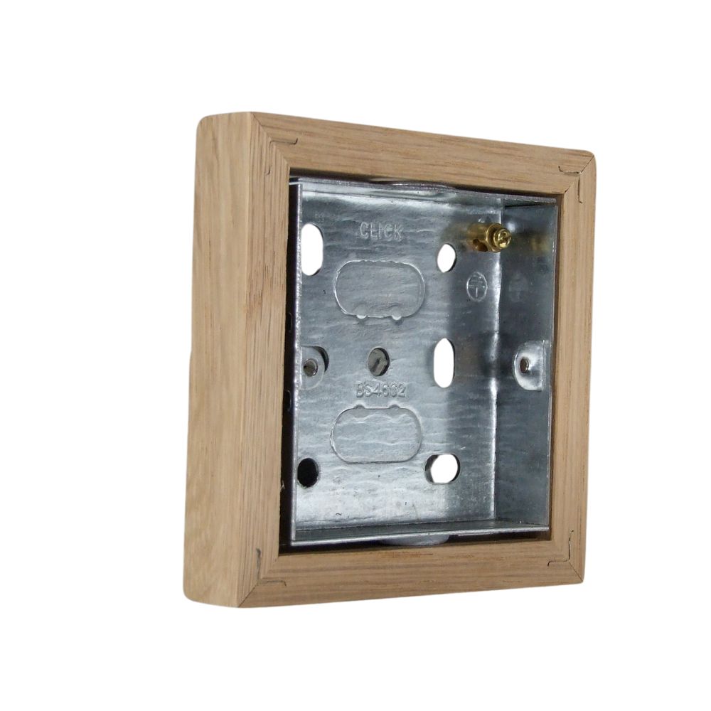 Asbury 18mm single Surface Mounting Wall Box in Dark Oak
