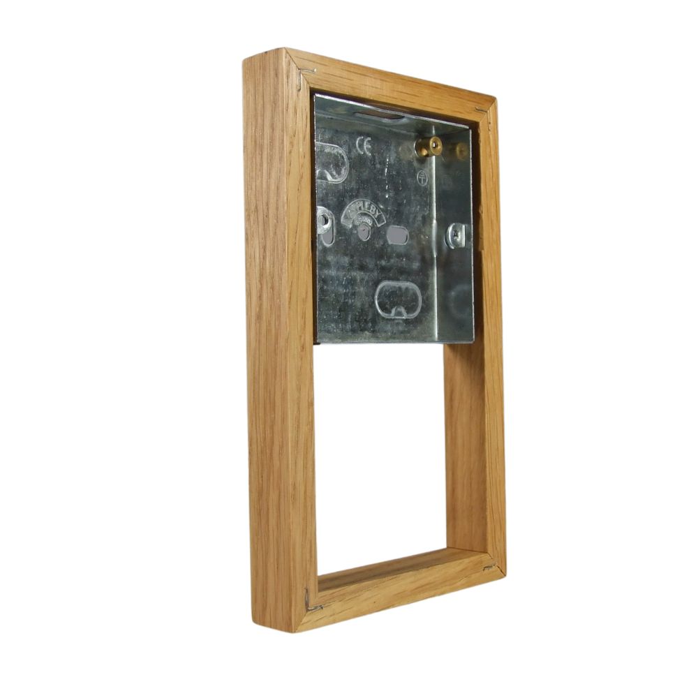 Asbury 18mm Vertical 2-Gang Surface Mounting Pattress in Oak