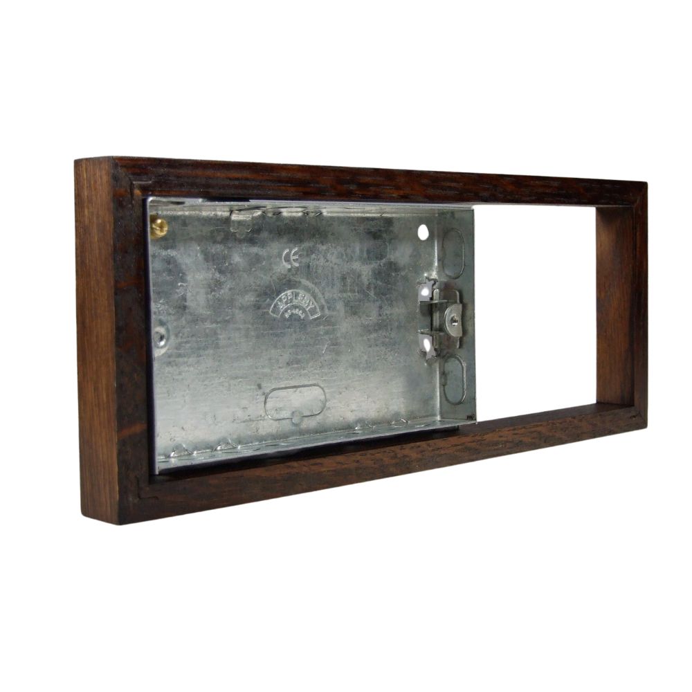 Bakelite 18mm Horizontal 3-Gang Surface Mounting Wall Box in Dark Oak
