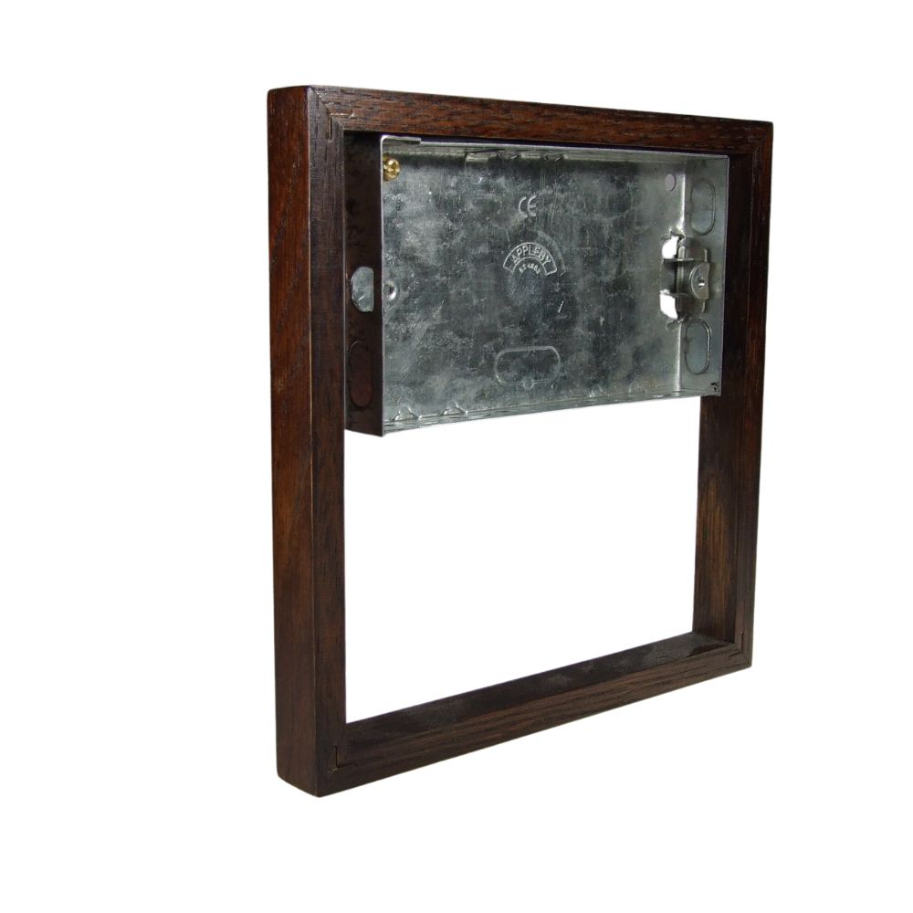 Bakelite 18mm 4-Gang Surface Mounting Wall Box in Dark Oak