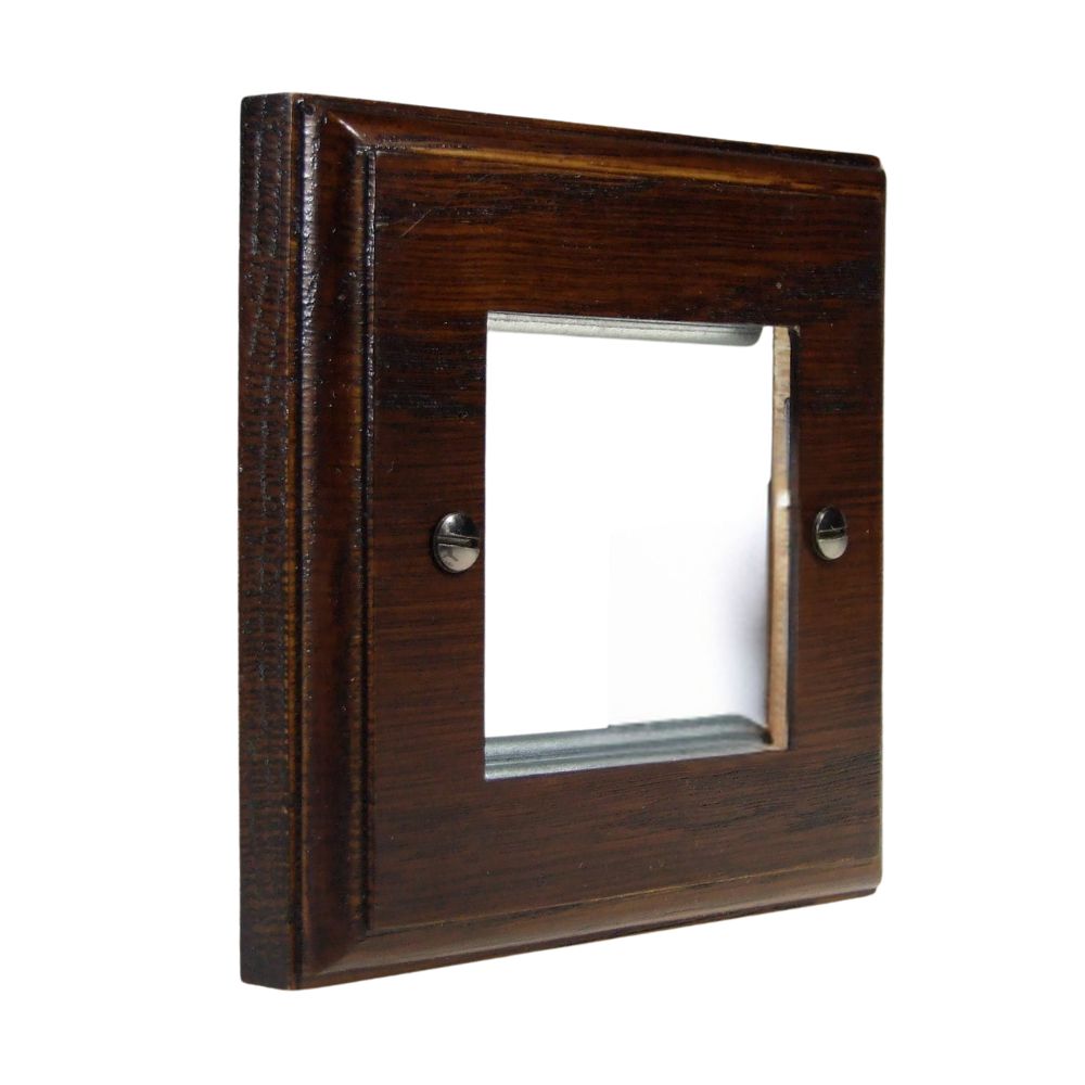 Classic Wood Dark Oak Double Module Euro Plate