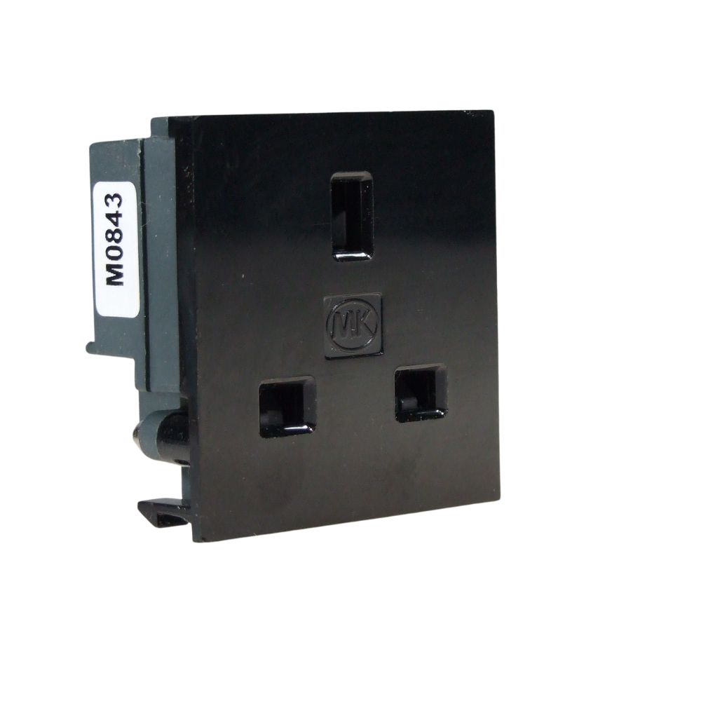 13A Unswitched Socket Module Black