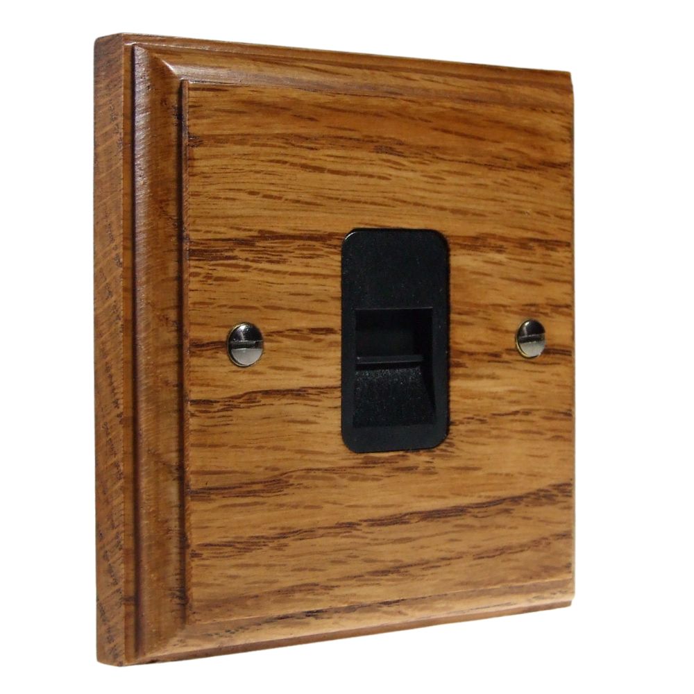 Classic Medium Oak Telephone Secondary Socket Black
