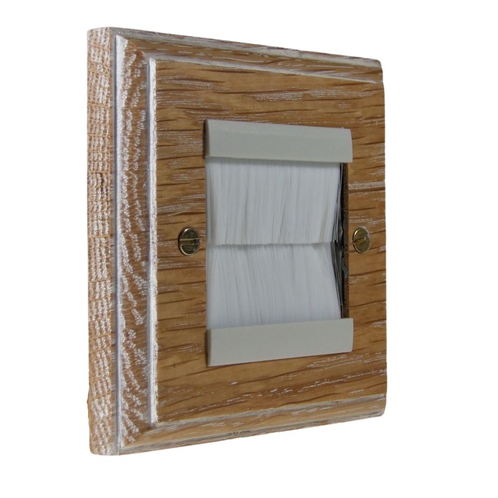 Classic Limed Oak Double Brush Plate White