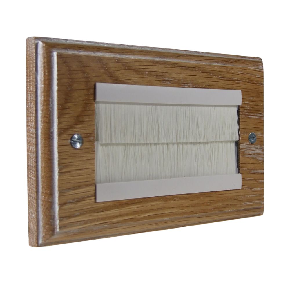 Classic Limed Oak Twin Brush Plate White
