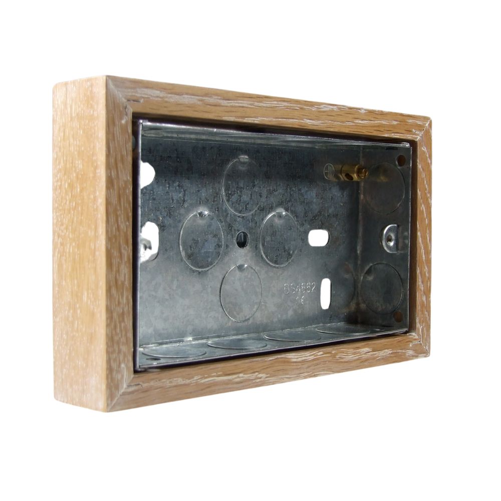 Classic Limed Oak Double 28mm Surface Pattress Classic Limed Oak Double 28mm Surface Pattress