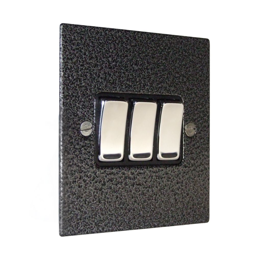 Elements 3-Gang 2-Way 10-Amp Rocker Switch in Silver Crackle
