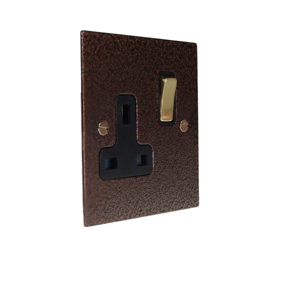 Elements 1-Gang 13-Amp Switched Socket in Copper Crackle