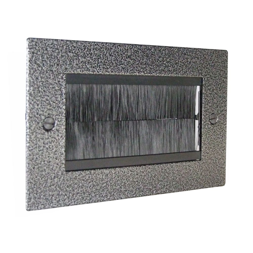 Elements Silver Crackle 4-Gang Brush Plate