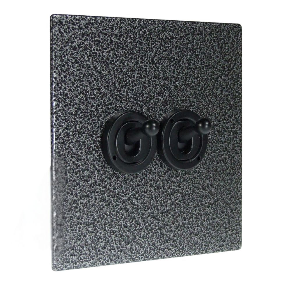Elements 2-Gang 2-Way 10-Amp Toggle Switch in Silver Crackle