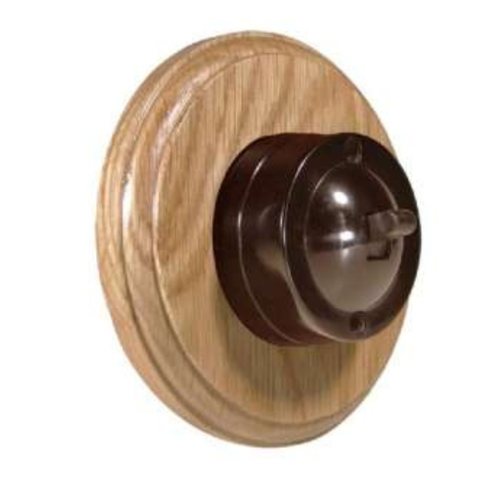 Linden Brown 1-Gang 2-Way  Bakelite Switch in  Unfinished Oak
