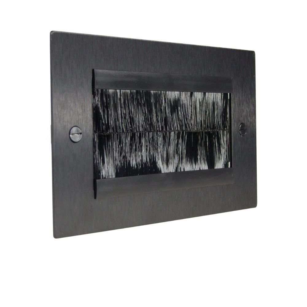 Satin Black Metal Flat Plate Twin Brush Plate Black