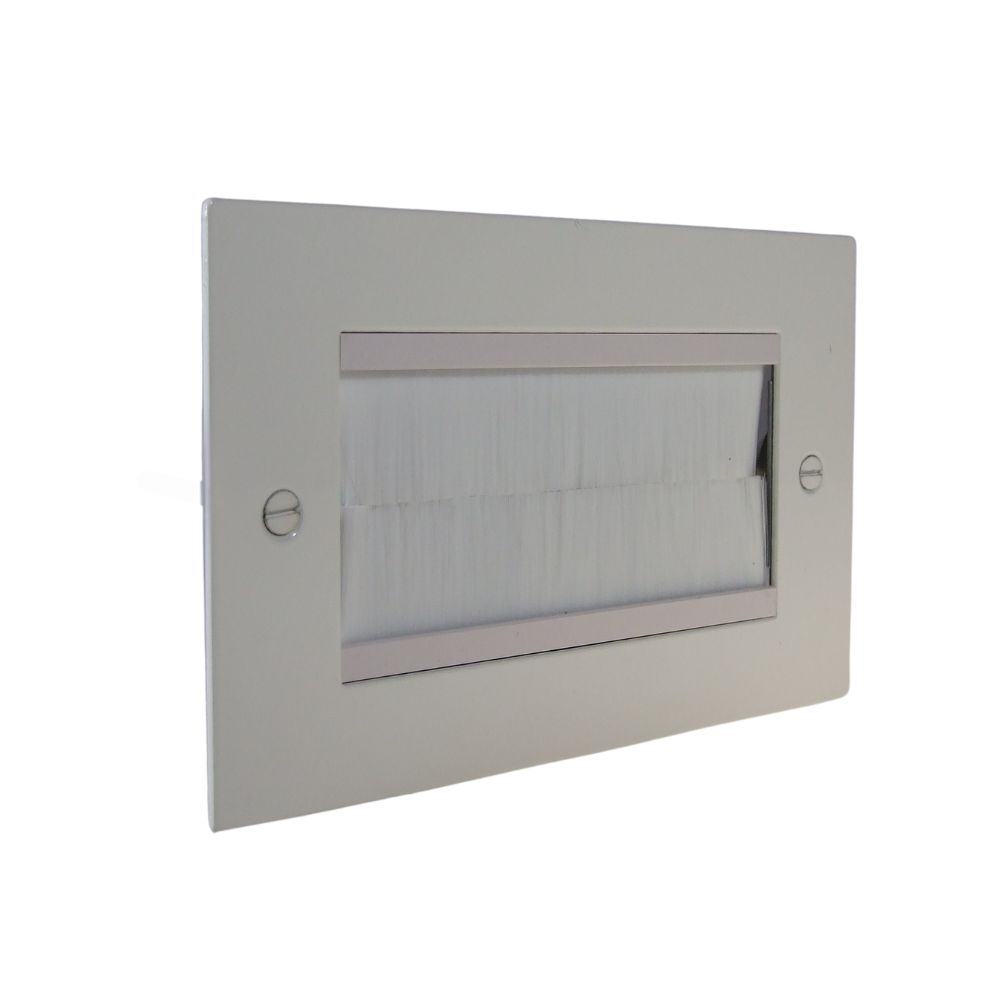 Gloss White Metal Flat Plate Twin Brush Plate White