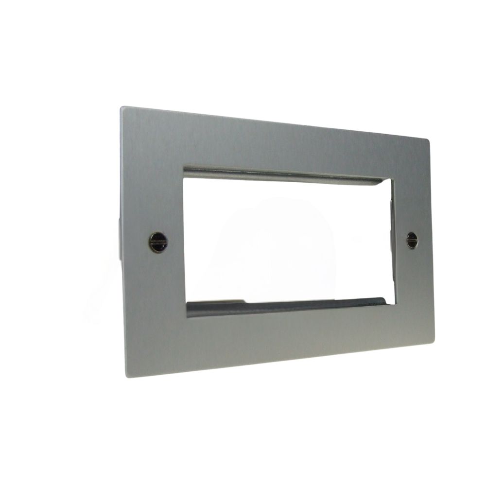 Satin Silver Metal Flat Plate 4 Euro Module