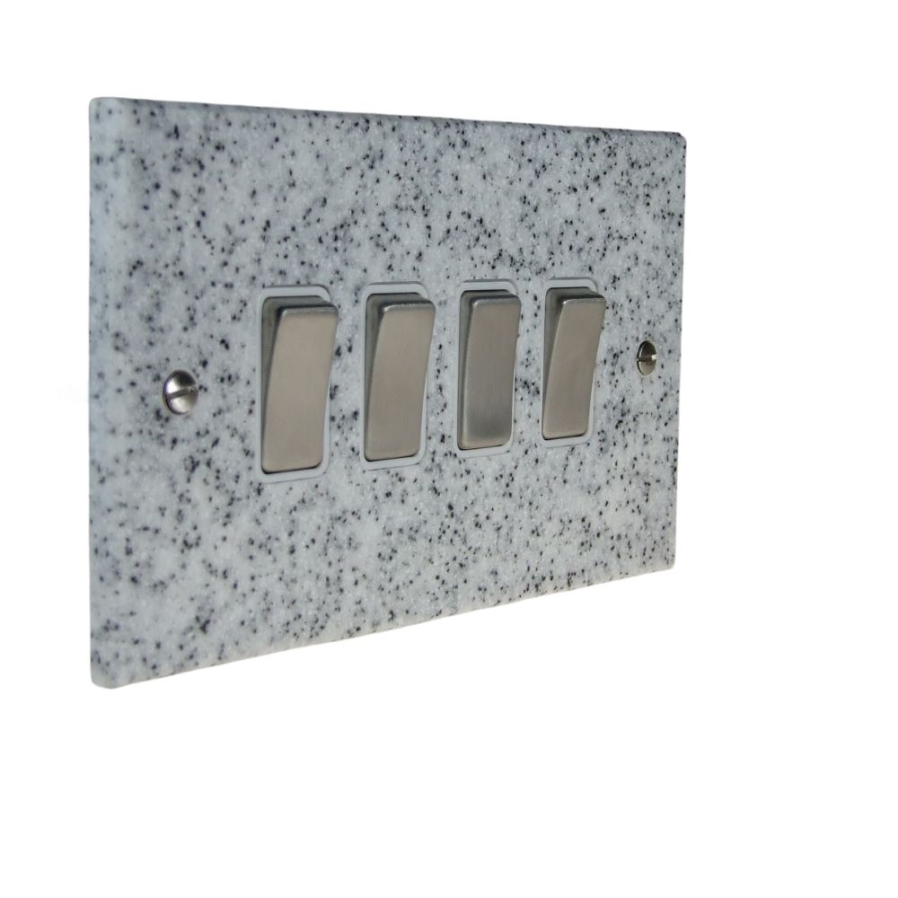 Quarry 4-Gang 2-Way 10-Amp Rocker Switch in Grey Sand