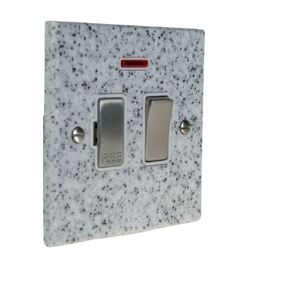 Quarry 1-Gang 13-Amp Switch Fuse Spur with neon in Grey Sand