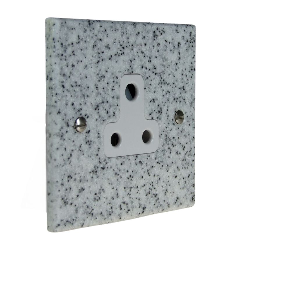 Grey Sand Acrylic Resin Single 5A Unswitched Socket White