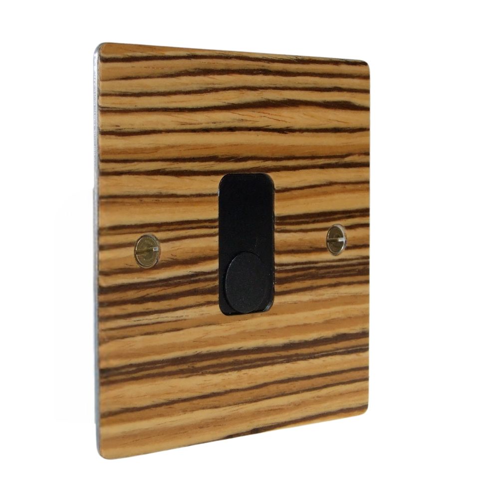 Zebranno Veneer Single Cord Outlet Switch Black