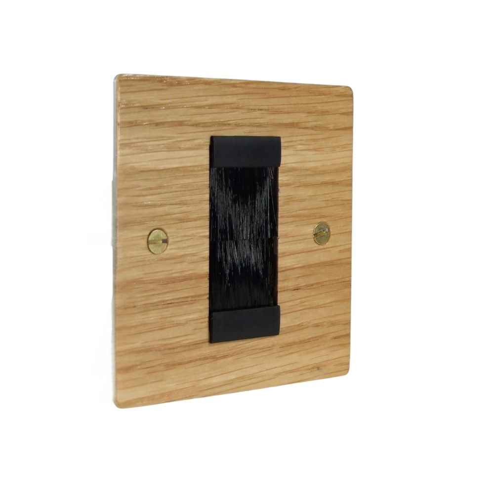 Oak Veneer Single Brush Plate Black