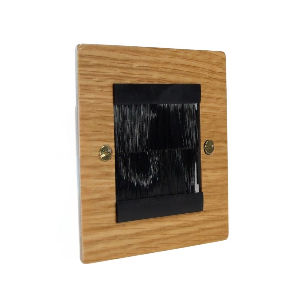 Oak Veneer Double Brush Plate Black