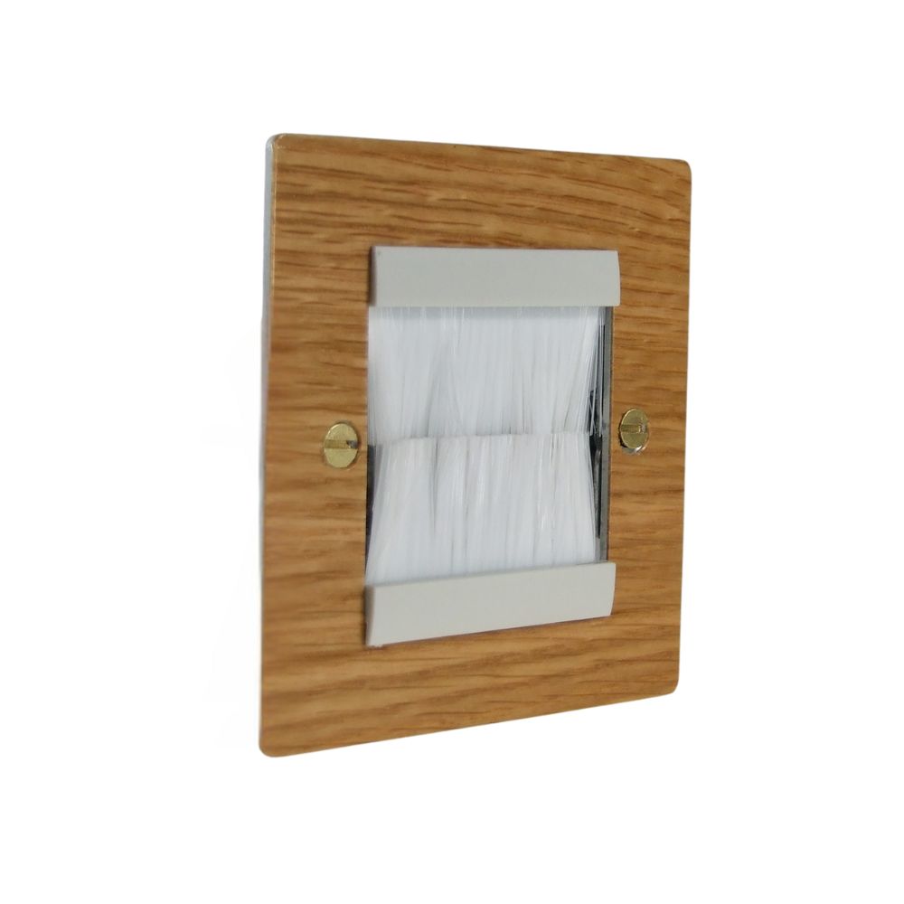 Oak Veneer Double Brush Plate White