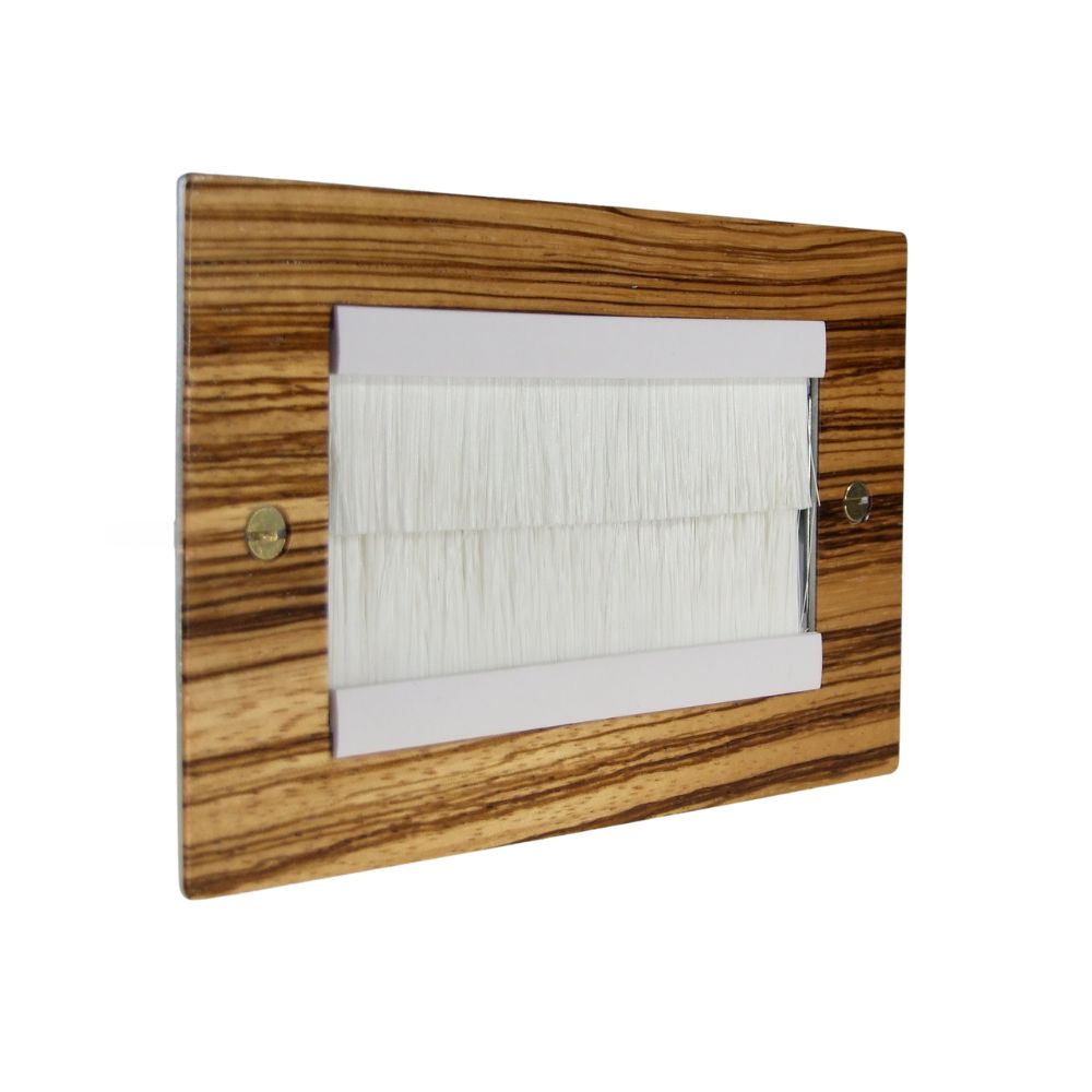 Zebranno Veneer Twin Brush Plate White