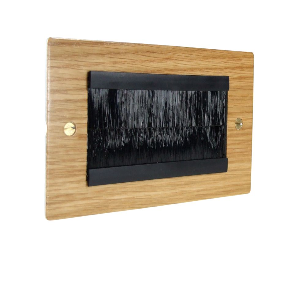 Oak Veneer Twin Brush Plate Black